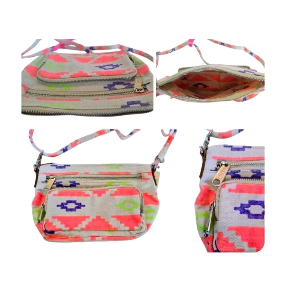 5pc VS PINK tote bag makeup cosmetic double zippered case cross-body bag NEW WT